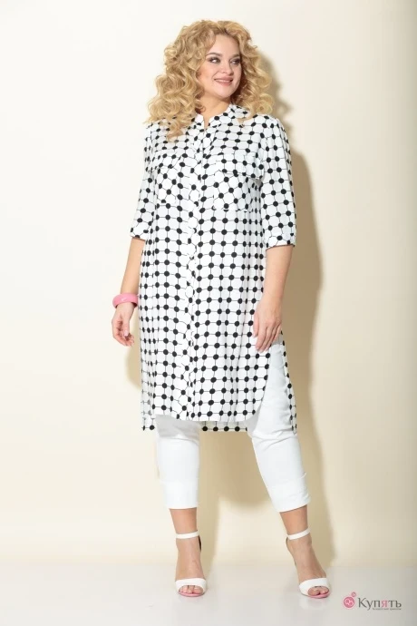 Брючный костюм Багряница 3010 белый, черный #1