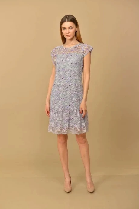 Платье Lady Style Classic 1784 Серый с синим #1