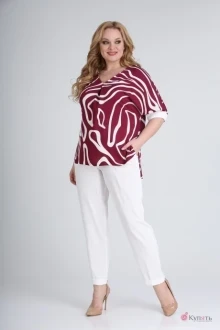 Брючный костюм Diamant 1647 красный+белый