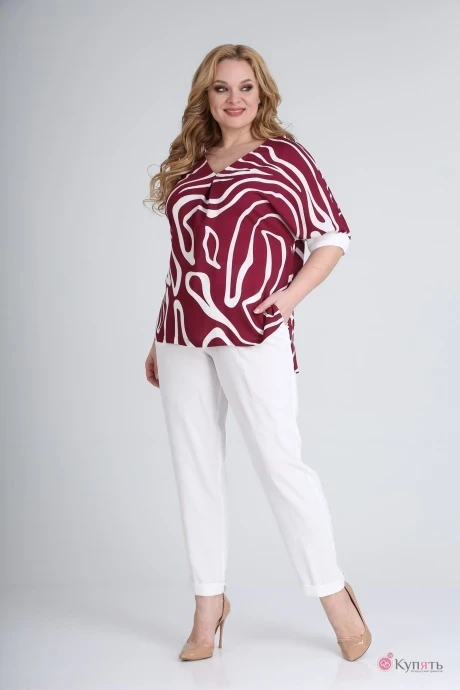 Брючный костюм Diamant 1647 красный+белый #1