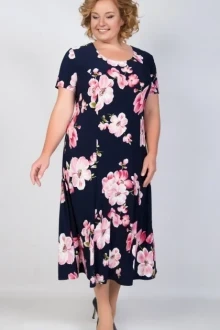 Платье TricoTex Style 04-18 розовые цветы