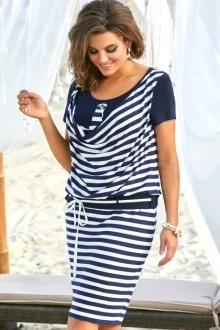 Платье Vittoria Queen 11363/1 полоска (синий)