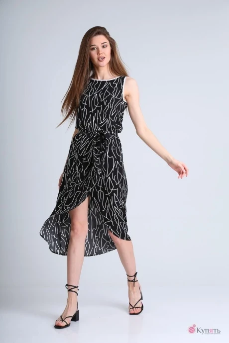 Платье YOUR SIZE 2089 Черный с белым 170 #1