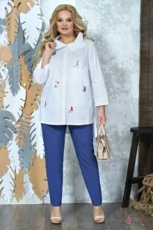 Брючный костюм ALANI COLLECTION 1371 белый/синий