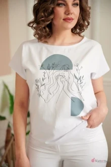 Футболка Rumoda 2021/1 бело-бирюзовый