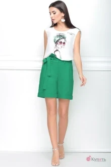 Брючный костюм LeNata 21187 зеленый