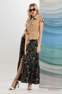 Юбочный костюм Avanti 1205 черный/бежевый