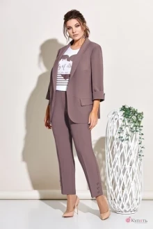 Брючный костюм Ольга Стиль С541 темная пудра