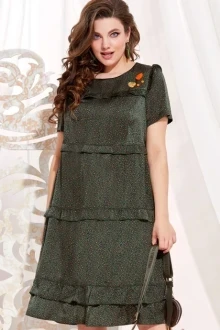 Платье Vittoria Queen 13973 т.зеленый с оранжевым