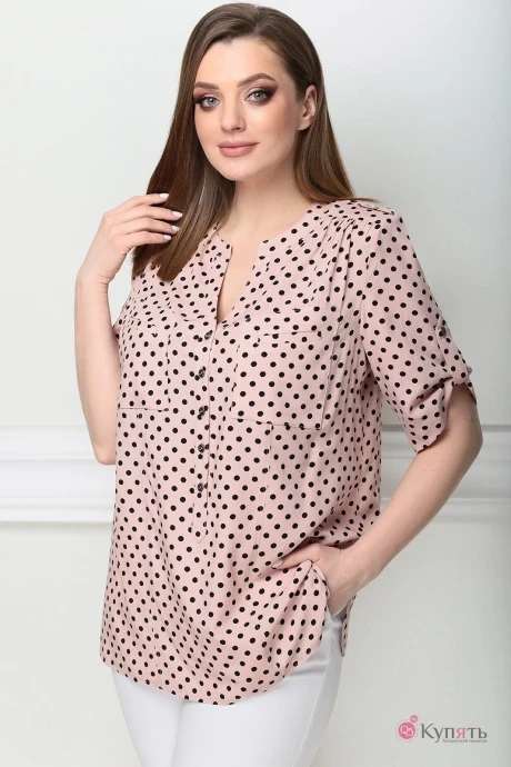 Блузка LeNata 11750 розовый в горох #1