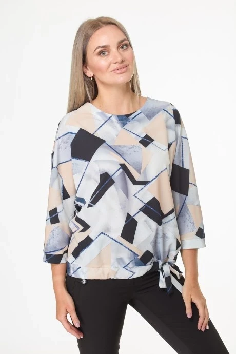 Блузка MODEMA 396/8 мрамор со светло-бежевым #1