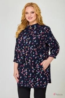 Блузка Emilia 399/21 темно-синий принт