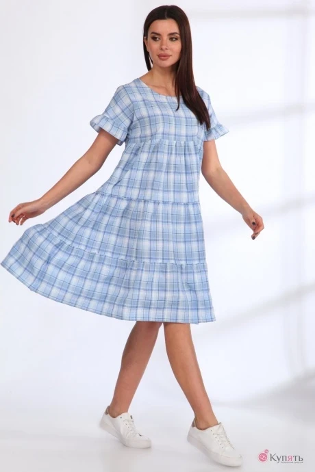 Платье Angelina&Сompany 537 голубая клетка #1
