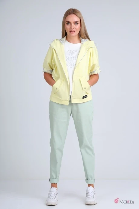 Брючный костюм Danaida 2024 лимонный +мята (тройка) #1