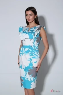 Платье Ksenia Style 1895 белый + голубой
