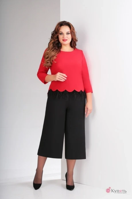 Брючный костюм Vilena Fashion 601 красный+черный #1