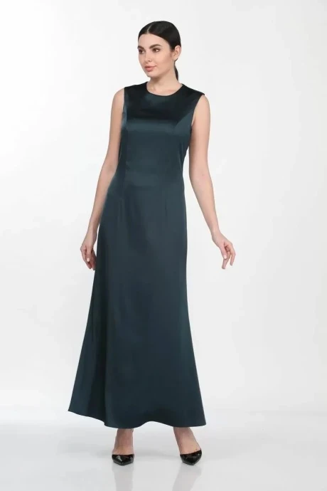 Вечернее атласное платье FOXY FOX 243 изумруд #1