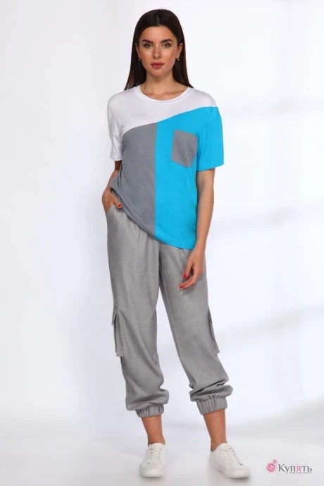 Спортивный костюм Angelina&Сompany 550 серый+голубой #1