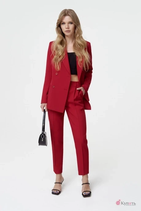 Брючный костюм УТИЛЬ PiRS 3135 бордовый + чёрный тройка #1