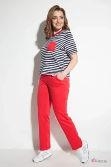Брючный костюм Michel Chic 1170 ало-красный, синий