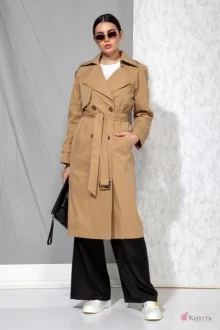 Плащ Beautiful&Free 4056 тёмно-бежевый