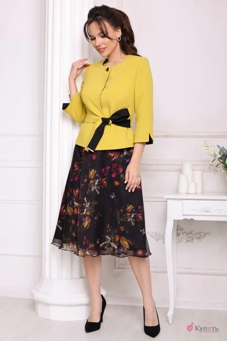 Юбочный костюм Мода-Юрс 2520-1 горчица #1