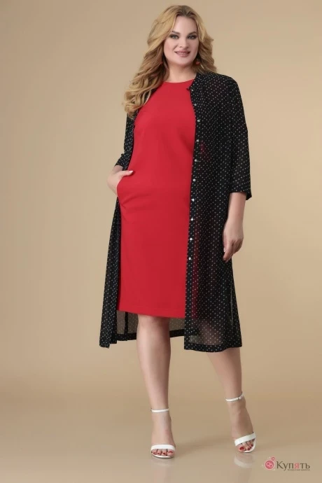 Юбочный костюм Romanovich Style 3-2046 чёрный/красный #1