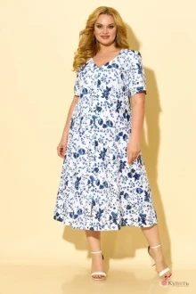 Платье Багряница 5029 бело-синий