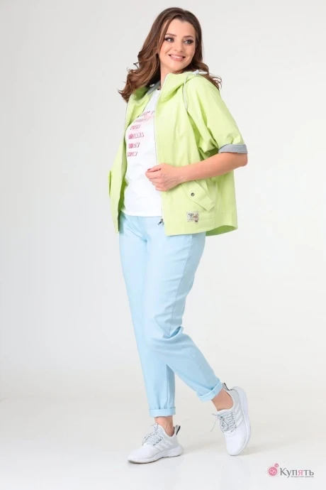Брючный костюм Danaida 2024 голубой+яблоко #1
