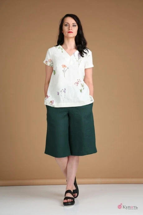 Брючный костюм Ma Vie 539/1 зеленый, белый #1