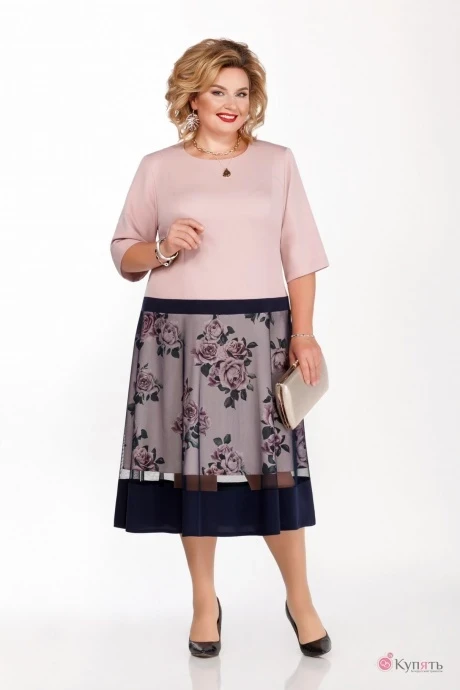 Платье УТИЛЬ Pretty 1140 пепельная роза+темно-синий #1