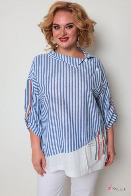 Блузка *Распродажа Michel Chic 751 белый, голубой #1