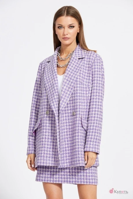 Жакет (пиджак) EOLA 2084 гусиная лапка фиолет #1