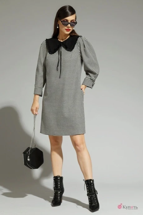 Платье Магия Моды 1950 черный+ серый #1