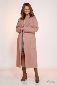 Пальто DilanaVIP 1766 пудра