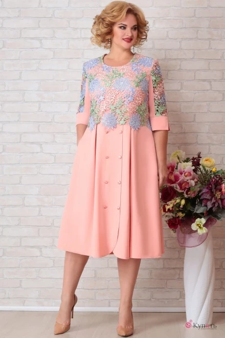Платье УТИЛЬ AIRA style 843 нежная роза #1