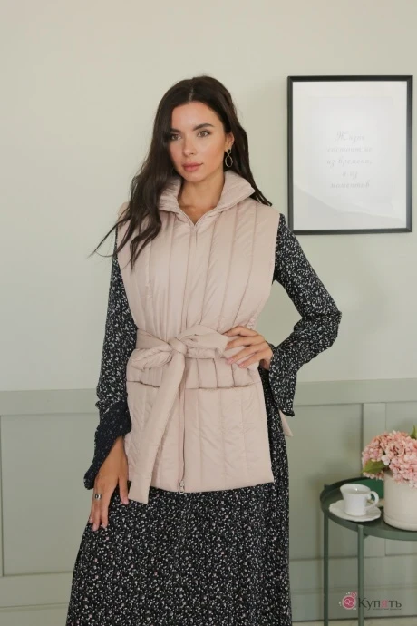 Утеплённая жилетка Ладис Лайн 1385 пудра #1