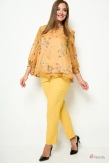 Брючный костюм Michel Chic 1259 горчичный