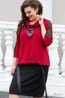 Платье Vittoria Queen 14873 темная вишня + черный