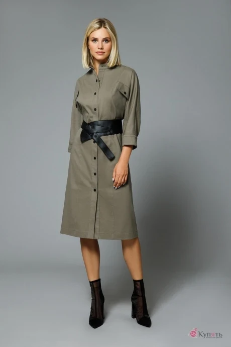 Платье DILIA 0534 пепельный хаки #1
