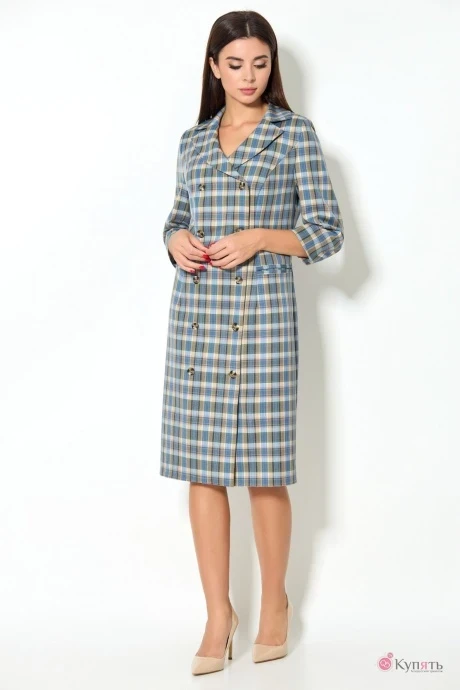 Платье Кокетка и К 869 серо-голубой #1