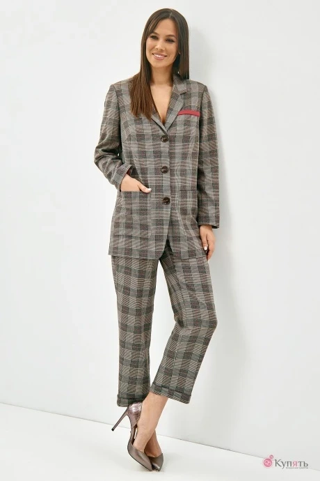 Брючный костюм *Распродажа Магия Моды 1958 коричневая клетка #1