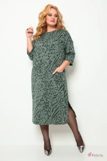 Платье Michel Chic 2069 зеленый + принт