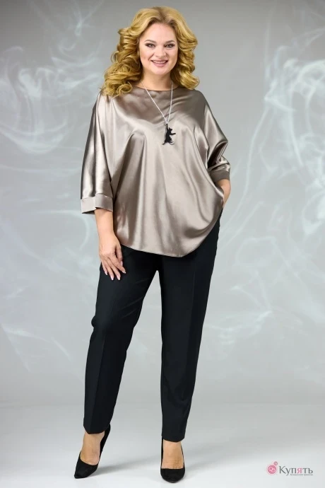 Брючный костюм Angelina&Сompany 590 бежевый+черный #1