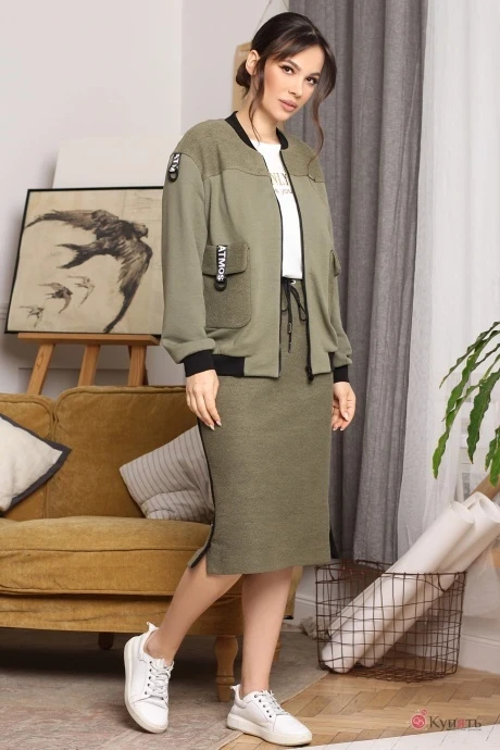 Юбочный костюм Мода-Юрс 2657 хаки #1