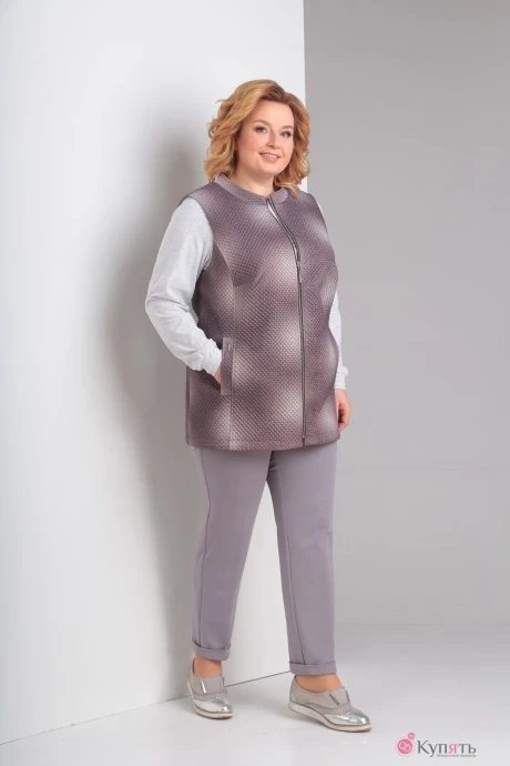 Спортивный костюм *Распродажа Diamant 1398 серый+фиолет пятна #1