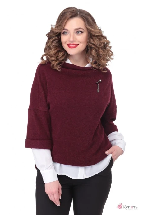 Джемпер (кофта) Карина Делюкс В-368 Б спелая вишня двойка #1