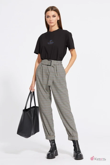 Брюки EOLA 2093 гусиная лапка сине-оливковая #1