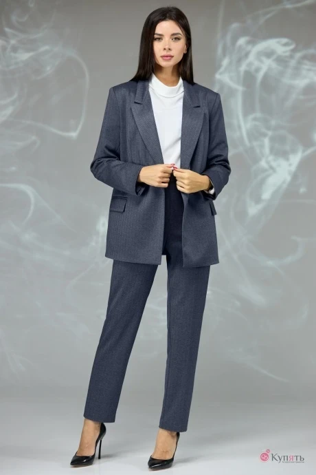 Брючный костюм Angelina&Сompany 595 темно синяя елочка #1