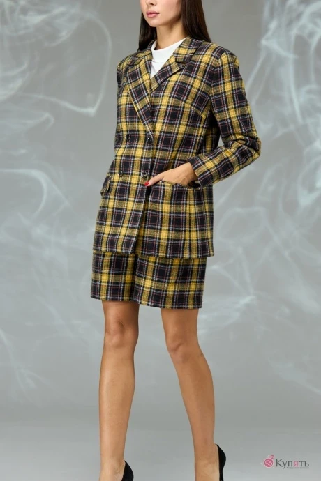 Юбочный костюм Angelina&Сompany 598 желтая клетка двойка #1